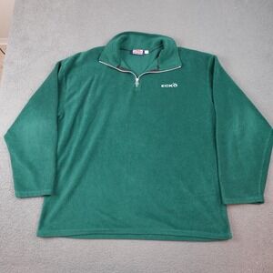Vintage Ecko Unltd Sweater Mens 2XL Green Quarter Zip Fleece Pullover Logo